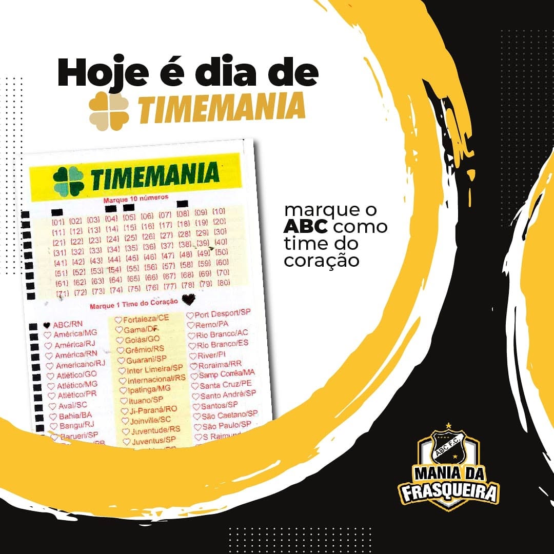 Terça-feira para garantir o ABC como Time do Coração no Campeonato da Timemania